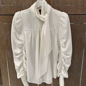 Joie white blouse worn once with scarf wrap around neck